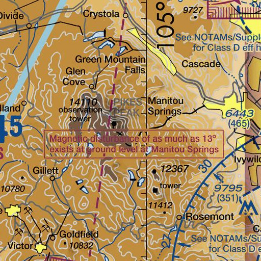 FAA VFR chart of The Crater, CO