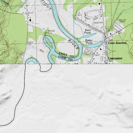 USGS 24K topo map of Lancaster Elementary School, NH
