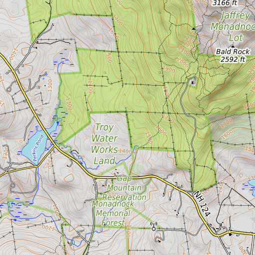 OpenTopoMap map of Gay State Forest, NH