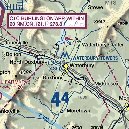 FAA VFR chart of Interchange 10, VT