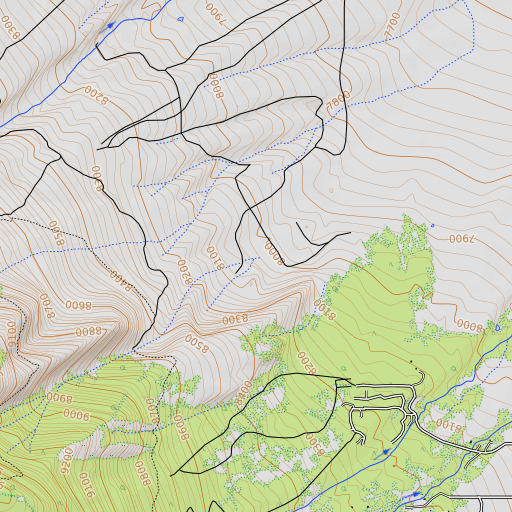 OpenTopoMap map of Stover Gulch, CO