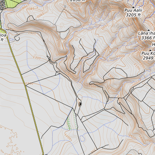 OpenTopoMap map of Luahiwa, HI