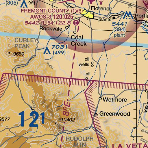 FAA VFR chart of Pine Gulch Mines, CO