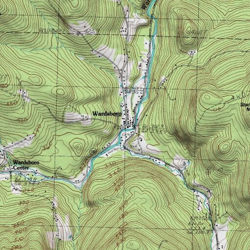 USGS 24K topo map of Wardsboro Post Office, VT