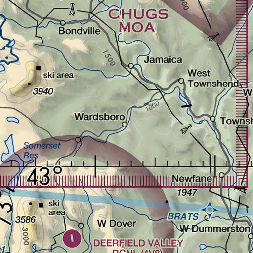 FAA VFR chart of Wardsboro Post Office, VT