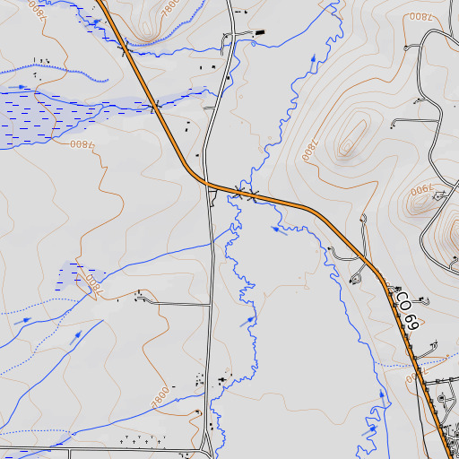 OpenTopoMap map of Luton Creek, CO