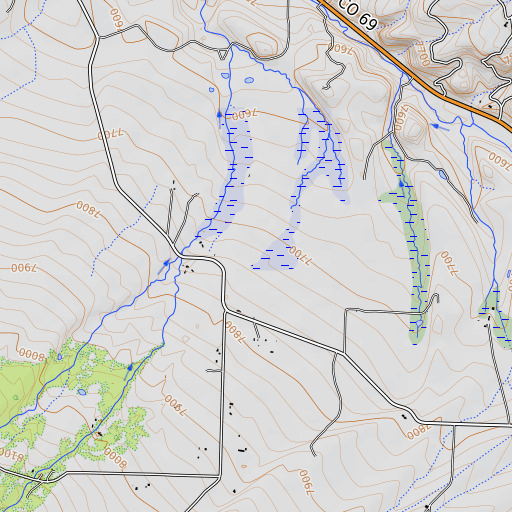 OpenTopoMap map of Koch Springs, CO
