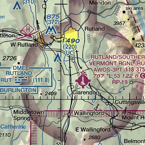 FAA VFR chart of Mill River Union High School, VT