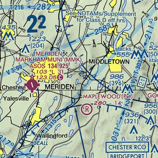 FAA VFR chart of Lyman School, CT