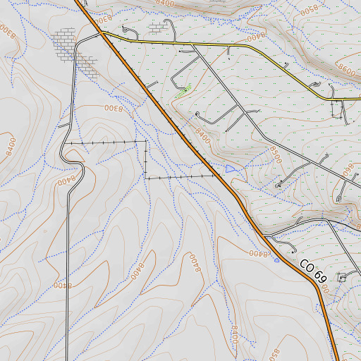 OpenTopoMap map of Foster Gulch, CO