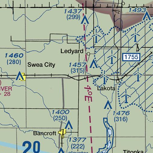 FAA VFR chart of Gerled, IA