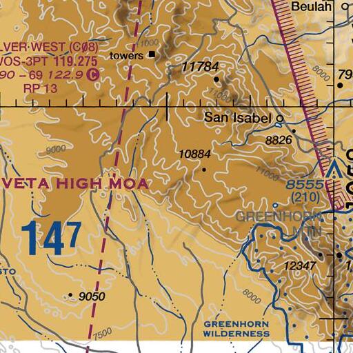 FAA VFR chart of North Fork Bear Creek, CO