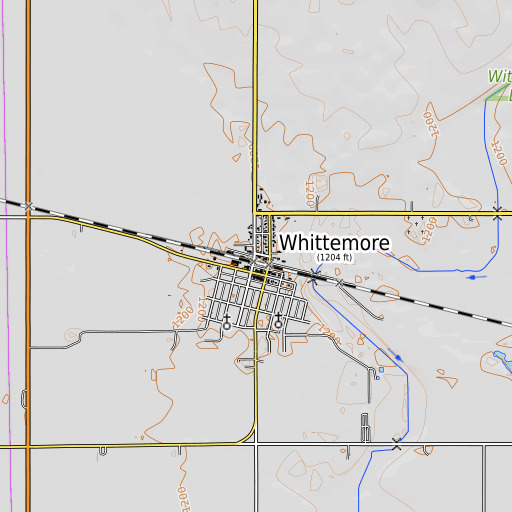 OpenTopoMap map of Whittemore, IA