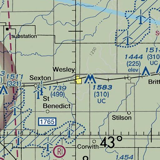 FAA VFR chart of Wesley Public Library, IA