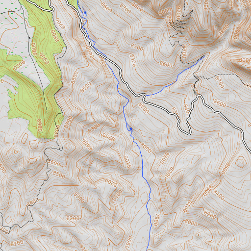 OpenTopoMap map of Bear Creek, CO