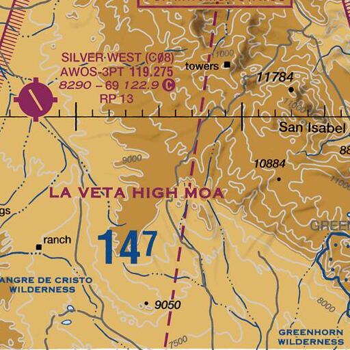 FAA VFR chart of Blue Spring, CO