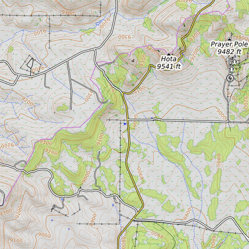 OpenTopoMap map of Blue Spring, CO
