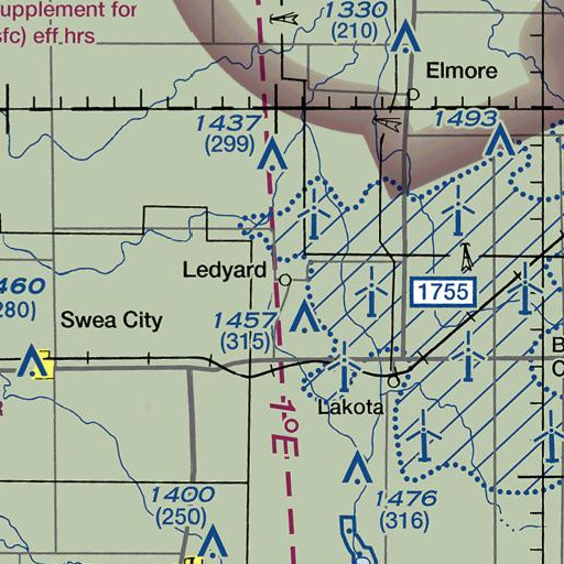 FAA VFR chart of Ledyard Post Office, IA
