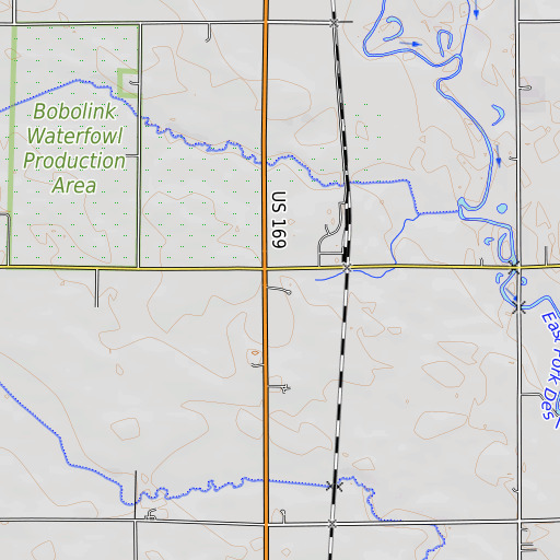 OpenTopoMap map of State Line Cooperative Elevator, IA
