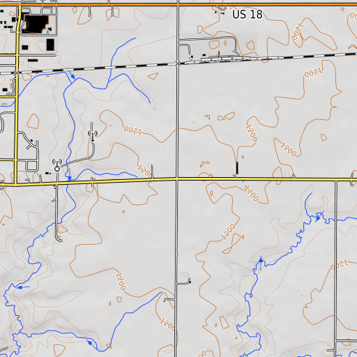 OpenTopoMap map of West Bend Elevator Company Elevator, IA