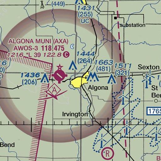 FAA VFR chart of Algona Public Library, IA