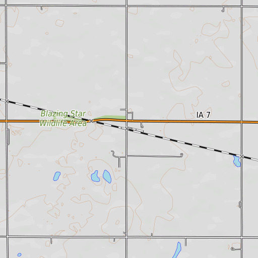 OpenTopoMap map of Cora, IA