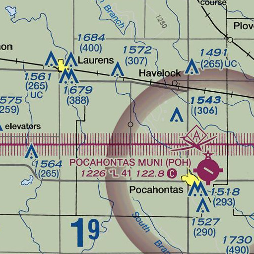 FAA VFR chart of Ware (historical), IA