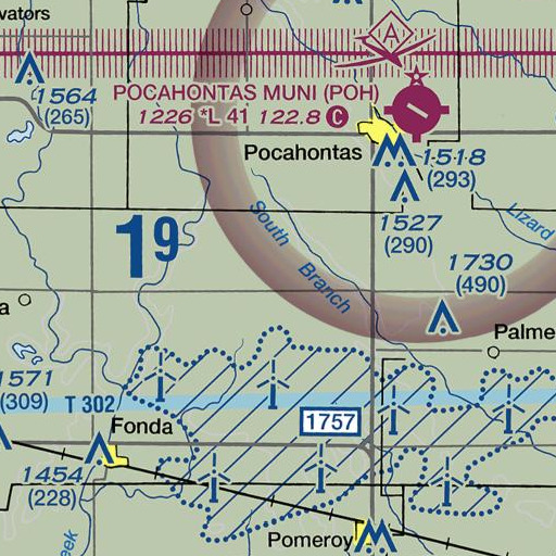FAA VFR chart of Rust Post Office (historical), IA