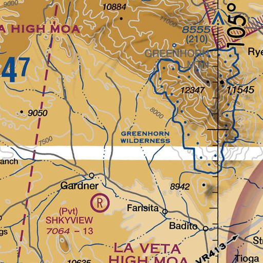 FAA VFR chart of Custer Creek, CO