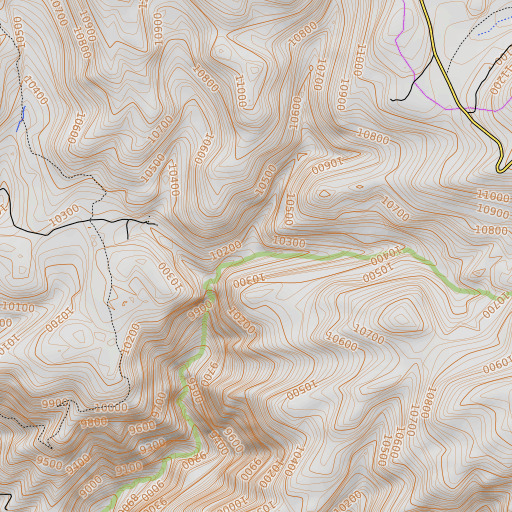 OpenTopoMap map of Cisneros Creek, CO