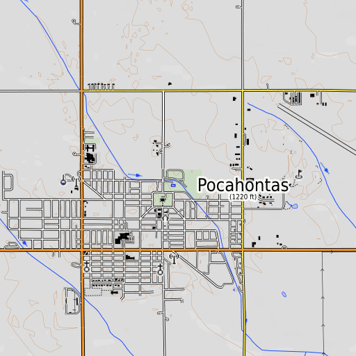 OpenTopoMap map of Elbert Park, IA