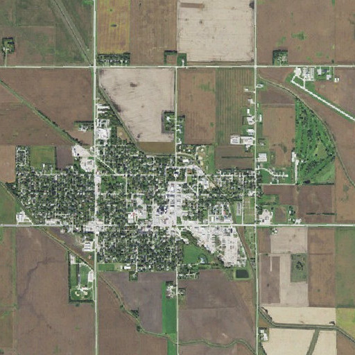 Aerial imagery of Courthouse Square, IA