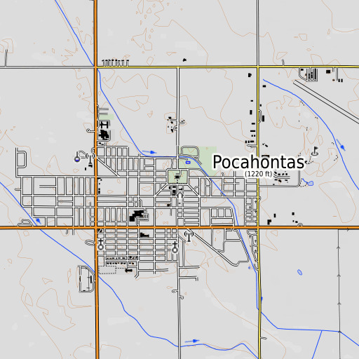 OpenTopoMap map of Courthouse Square, IA
