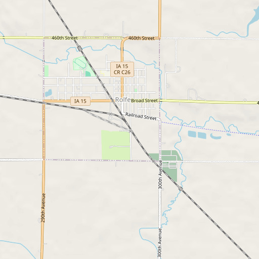 OpenStreetMap map of Rolfe, IA