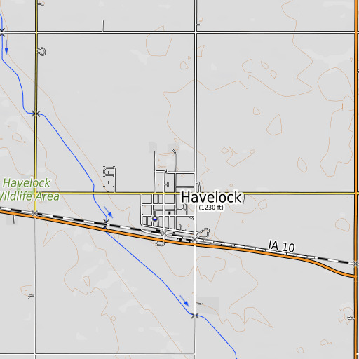 OpenTopoMap map of Pro Co-op Elevator, IA