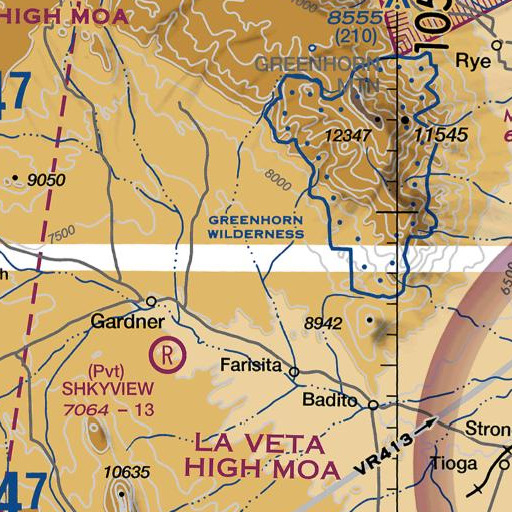 FAA VFR chart of Maes Creek, CO