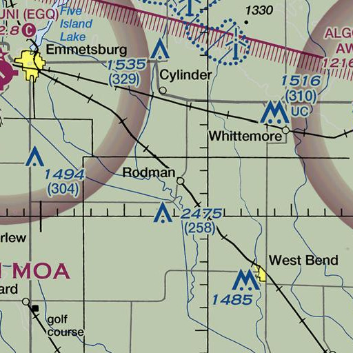 FAA VFR chart of Rodman Elevator, IA
