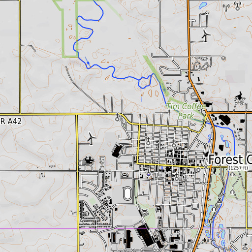 OpenTopoMap map of Sunshine Park, IA