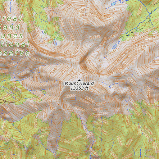 OpenTopoMap map of Mount Herard, CO