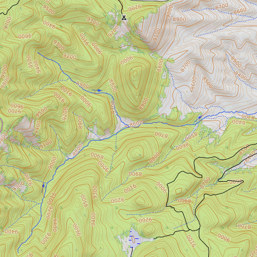 OpenTopoMap map of North Bruff Creek, CO