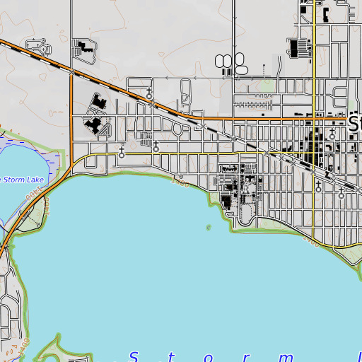 OpenTopoMap map of Methodist Manor, IA