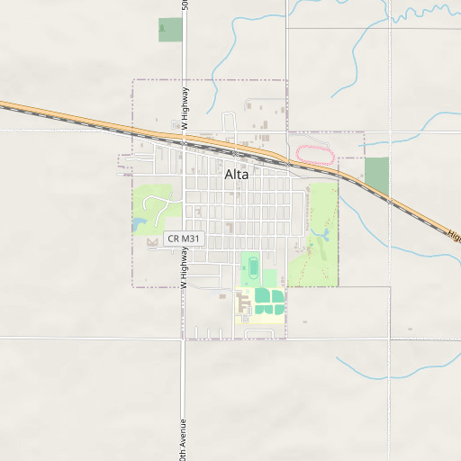 OpenStreetMap map of Alta High School, IA
