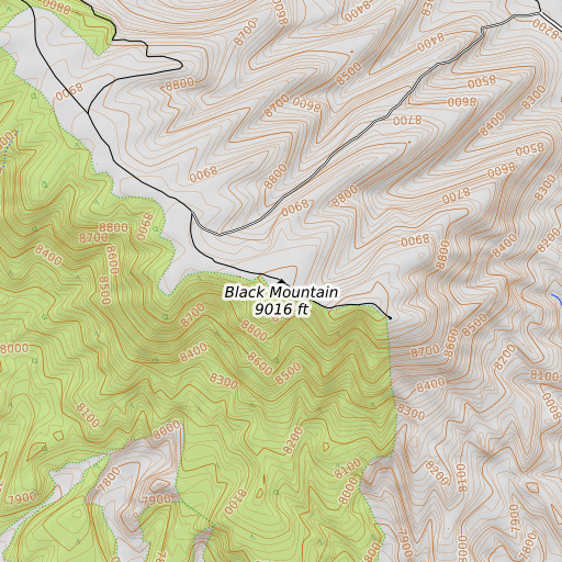 OpenTopoMap map of Black Mountain, CO