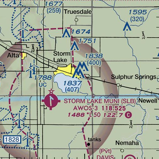 FAA VFR chart of Log Cabin Museum, IA
