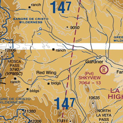 FAA VFR chart of Racetrack Flats, CO