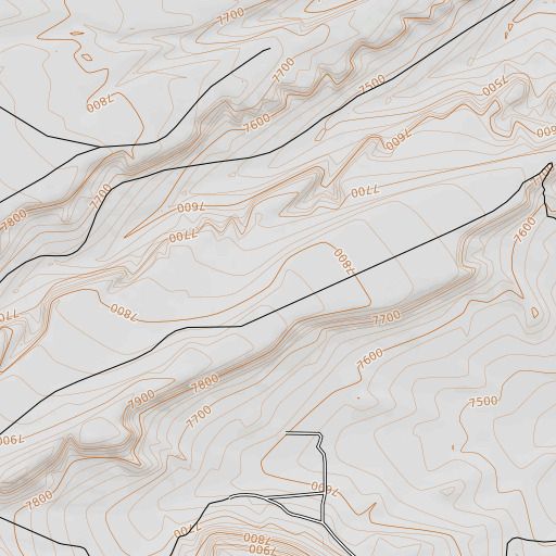 OpenTopoMap map of Racetrack Flats, CO