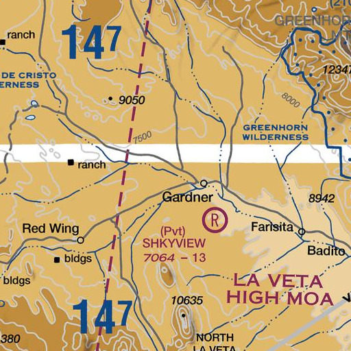 FAA VFR chart of Sand Arroyo, CO