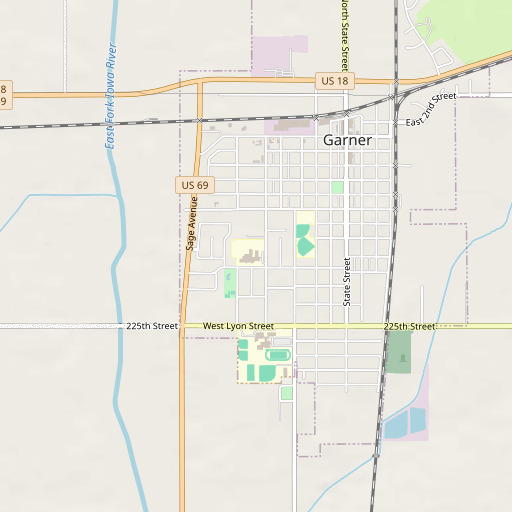 OpenStreetMap map of Garner Elementary School, IA