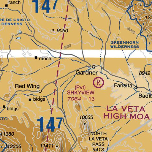 FAA VFR chart of Pass Creek, CO
