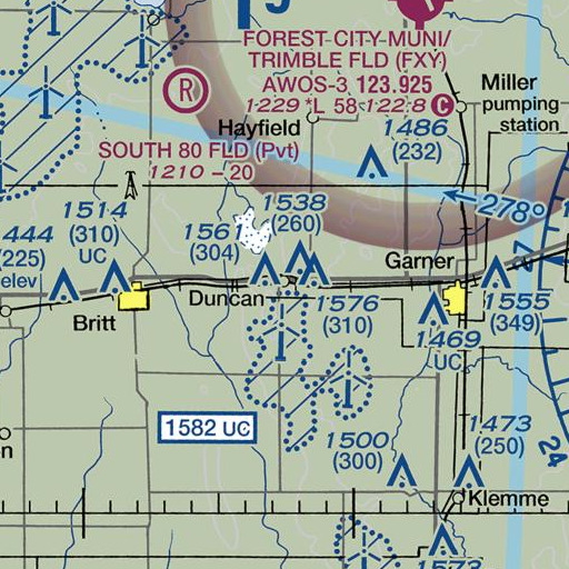 FAA VFR chart of Duncan, IA